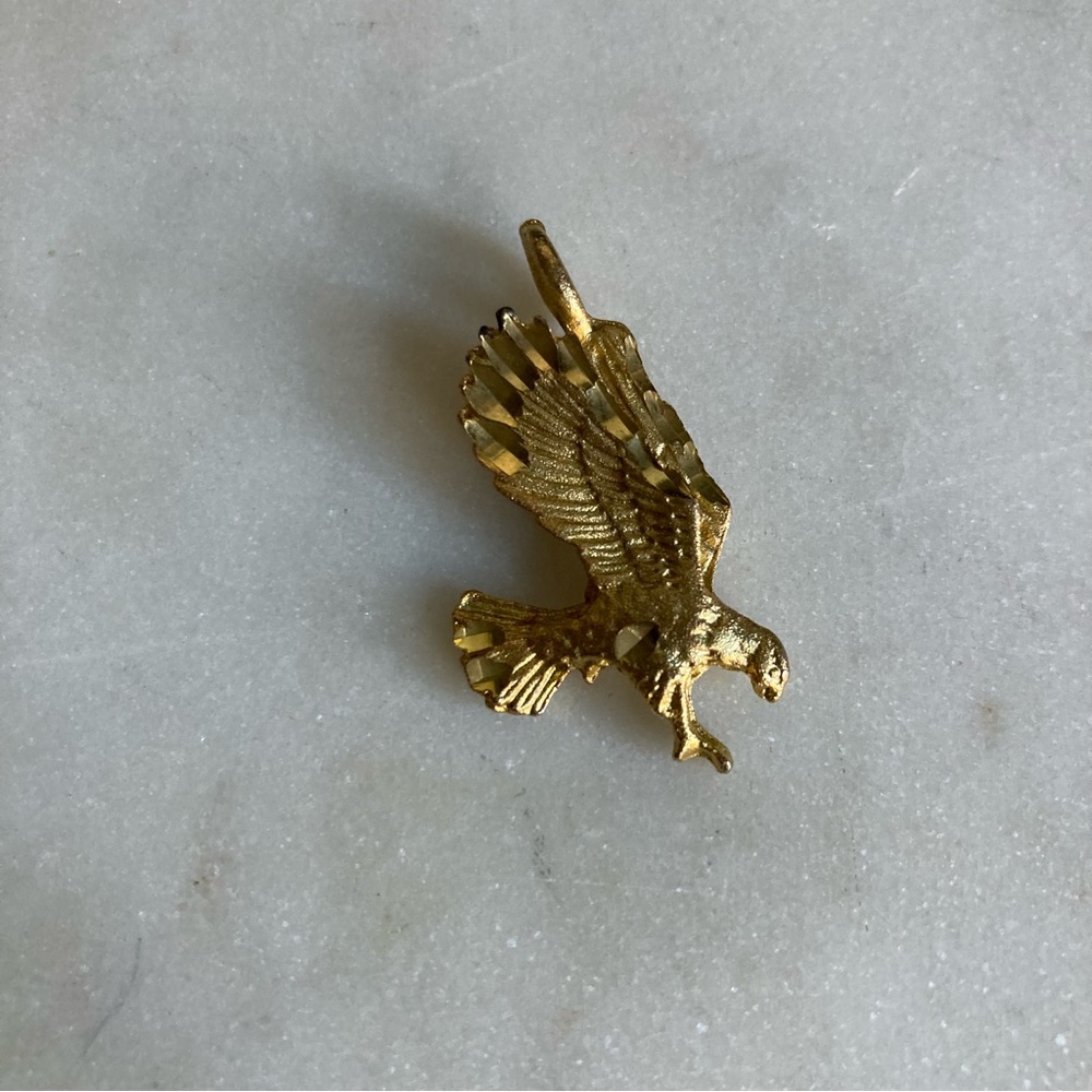 Vintage Gold Tone Eagle Necklace Pendant